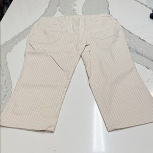 Belle by Kim Gravel Striped Cream Cropped Pants